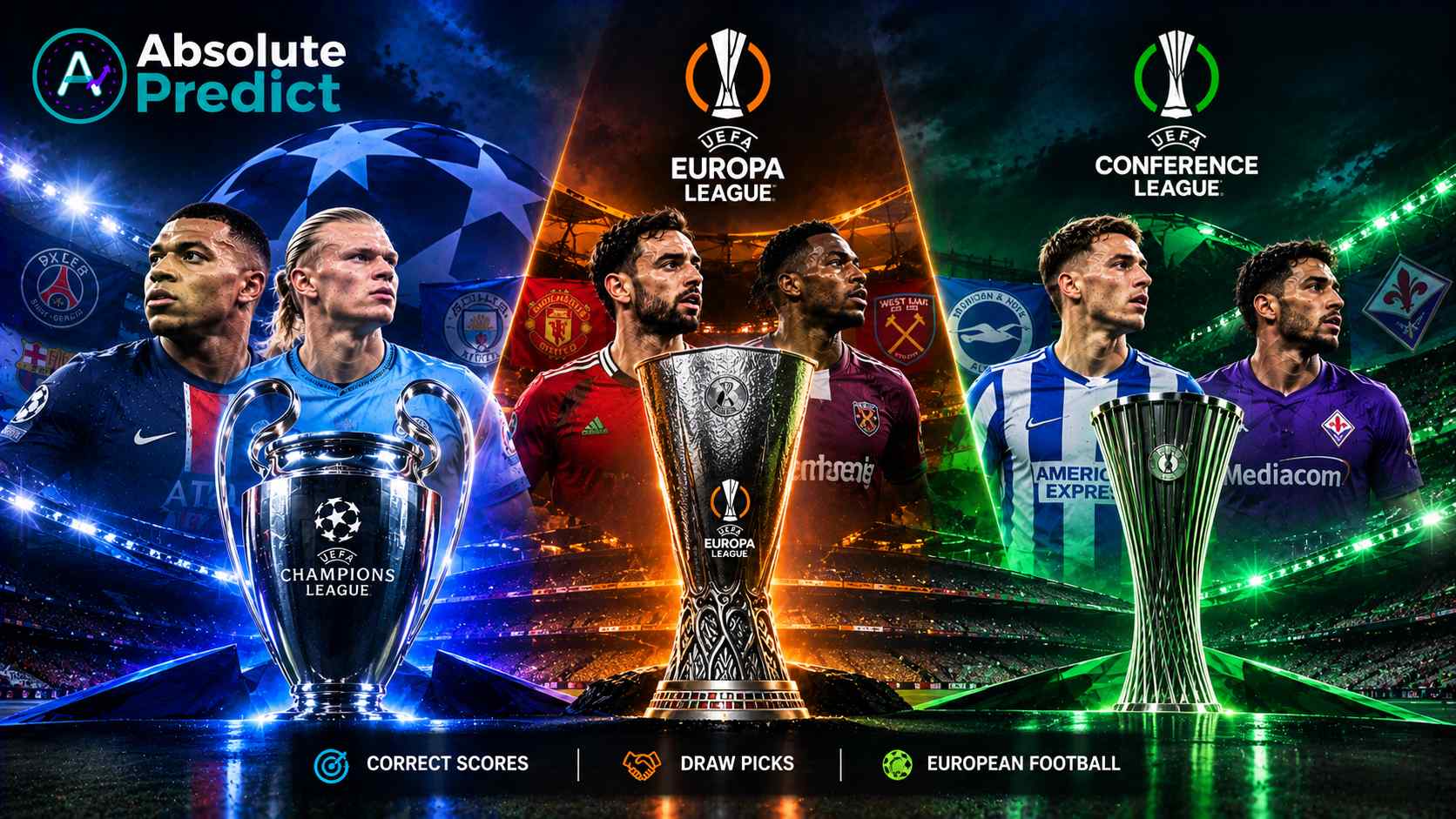 Correct Score and Draw Predictions: Champions League, Europa League and Conference League